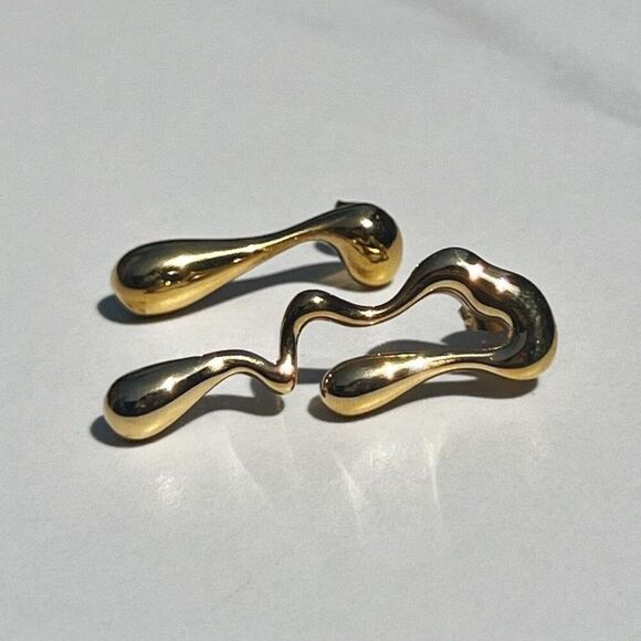New! “Farrah” Asymmetrical Abstract Drop Earrings - Picture 1 of 4
